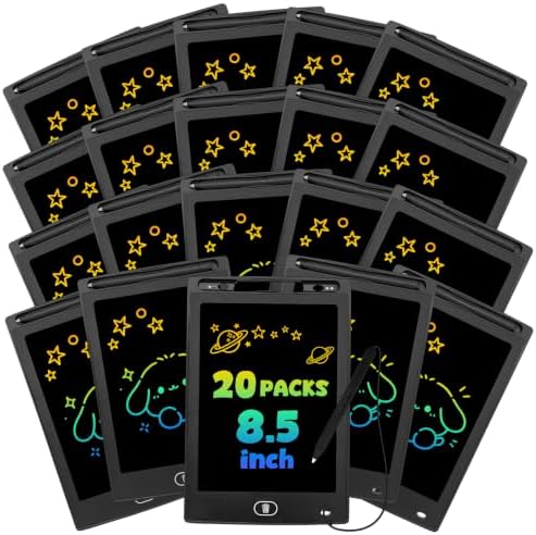 20 Pack LCD Writing Tablet for Kids, Erasable and Reusable Toddler Doodle Board in 8.5 inch, Ideal Educational Drawing Pad for Learning Toy for Ages 3-8 Gifts for Girls Boys