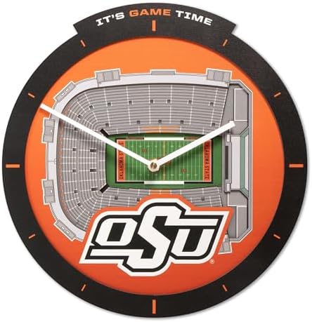 YouTheFan NCAA Oklahoma State Cowboys StadiumView 3D Wall Clock