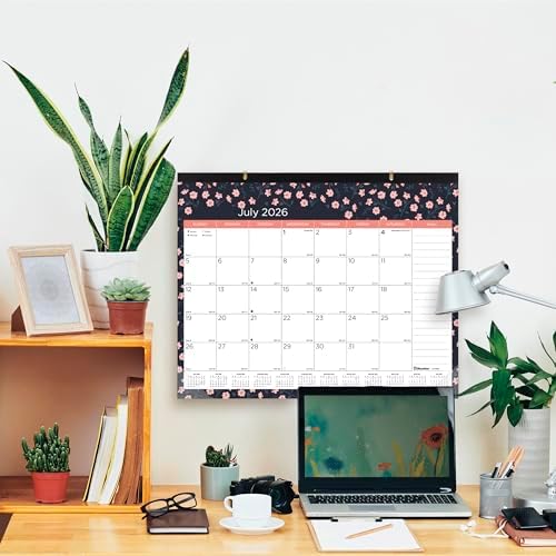Blueline® Colorful Academic Monthly Desk Pad Calendar, 18 Months, July 2026 to December 2027, 22" x 17", Blossom Design (CA1716BD)