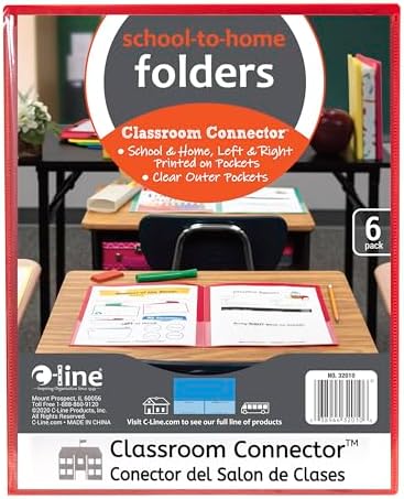 C-Line Classroom Connector School-to-Home Folders, Assorted Colors, (32010) (Pack of 36)