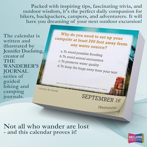 I’d Rather Be Outside 2026 Daily Desk Calendar: Boxed Page-a-Day Outdoor Adventure Calendar with Day-to-Day Hiking Tips, Camping Trivia & Nature Quotes