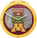 YouTheFan NCAA Minnesota Golden Gophers StadiumView 3D Wall Clock