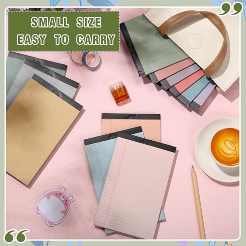 Lincia 12 Pcs 5x8 Colored Legal Pads Lined Note Pads, Retro Colors