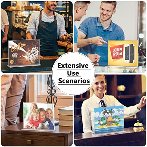 MaxGear Acrylic Sign Holder 8.5x11 Horizontal 6 Pack, Double-Sided Display