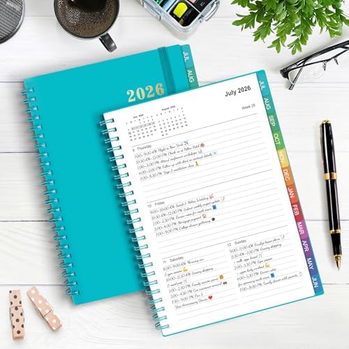 Agenda 2026-2027: Planner Weekly and Monthly, Jul-Jun, 5.5 x 8.2 in, Green