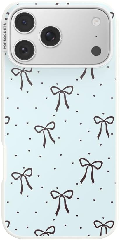 PopSockets iPhone 17 Pro Max Phone Case with MagSafe- Tiny Bows | Magnetic, Wireless Charging, Camera & Drop Protection, Bow, Phone, Women