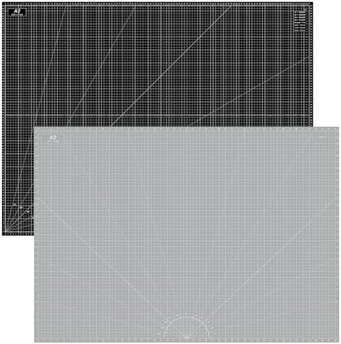 Headley Tools Thickened 36 x 48 Inch Self Healing Sewing Cutting Mat, A0 Rotary Cutting Sewing Mat for Crafts, Double Sided 5-Ply Table Cutting Board for Fabric Quilting Leather Hobby, (Grey/Black)
