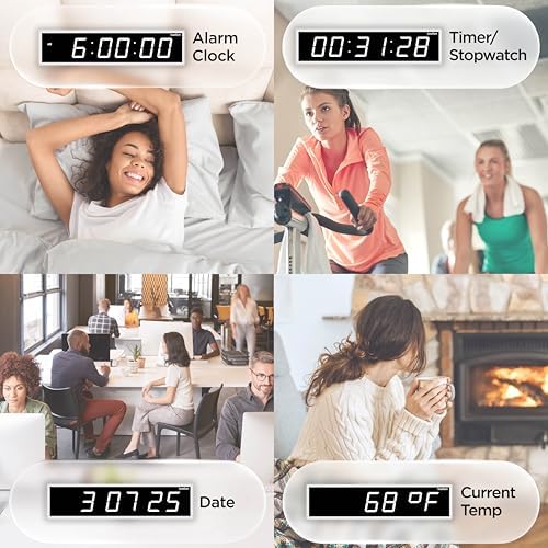 Ivation Oversized Digital Wall Clock with Large LED Display & Timer, 60"