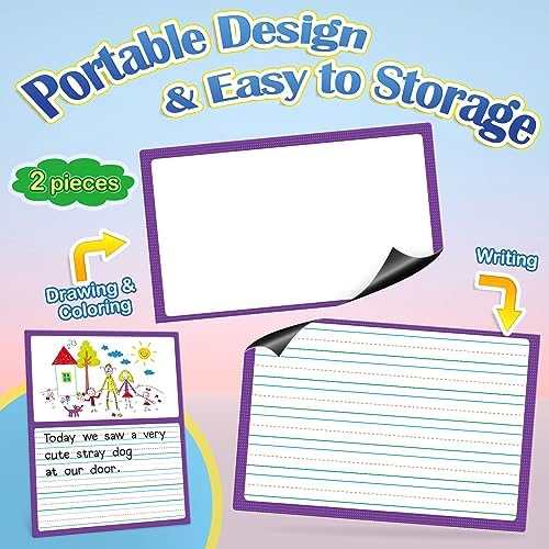 Aizweb Giant Magnetic Draw & Write Paper,Dry Erase Handwriting Lined for Classroom Whiteboard Accessories, Writing Chart Paper Teacher Must Have Homeschool Teaching Supplies,Teacher Essential