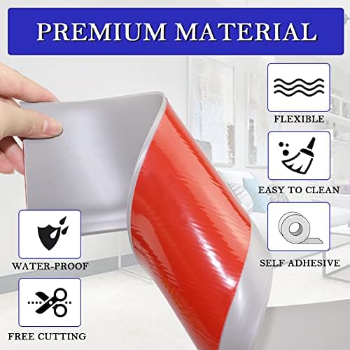 LSGCQ Vinyl Baseboard Molding Trim 4 Inch Self-Adhesive Vinyl Wall Base