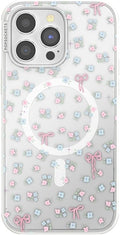 PopSockets iPhone 14 Pro Max Phone Case with MagSafe, Wireless Charging Compatible, Bow - Bows & Blooms