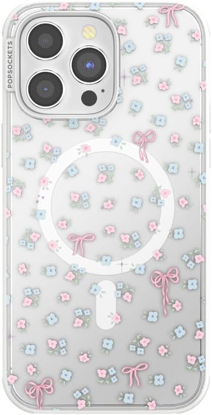 PopSockets iPhone 14 Pro Max Phone Case with MagSafe, Wireless Charging Compatible, Bow - Bows & Blooms