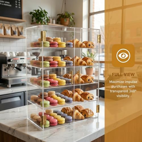 5 Tiers Countertop Bakery Display Case