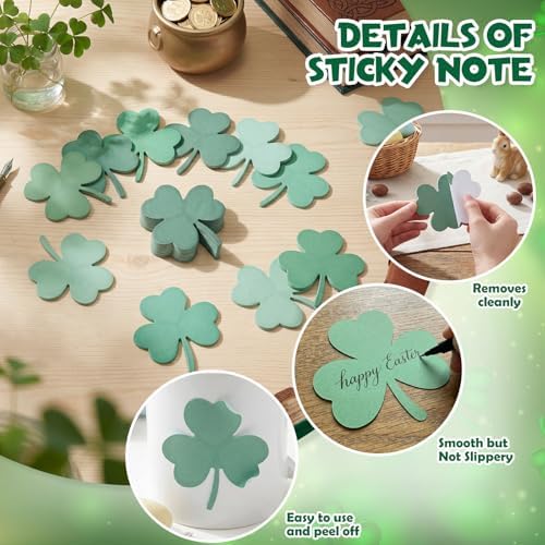 48 Pads 1440 Sheets Shamrock Sticky Notes St. Patrick's Day Note Pads Gifts Bulletin Board Decorations Stickers Self Adhesive Memo Pad