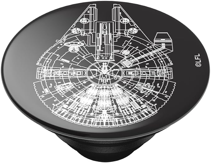 PopSockets Adhesive Phone Grip, Holder, Phone Stand, Star Wars - Millenium Falcon Aluminum