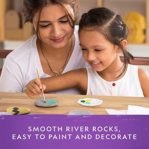 NATIONAL GEOGRAPHIC Arts & Crafts Kit - Mosaic, Marbling Paint, Air Dry Clay & 15 River Rocks to Paint & Decorate