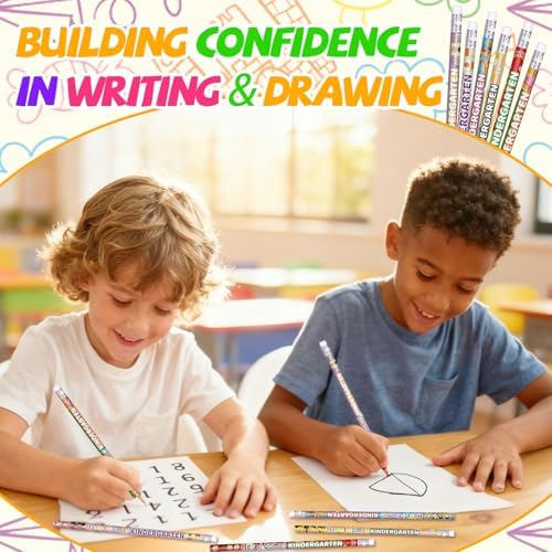 Kindergarten Pencils Colorful Birthday Pencils Fun Inspirational Pencil Back to School Pencil (60)