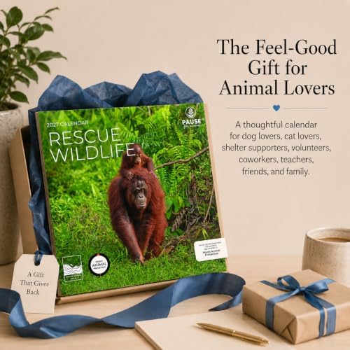2027 Rescue Wildlife Wall Calendar, 12 x 24 Hanging Pacific Waters Press