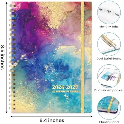 Planner 2026-2027, Weekly & Monthly Academic Calendar, Jul 2026 – Jun 2027