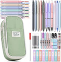 Nicpro School Supplies Stationary Set with Pencil Case, 50 PCS Green | Back to Schoo Supplies, Pen Case with 12 Highlighter, 5 Gel Pen, 6 Mechanical Pencil, Essentials for College, Nursing Student