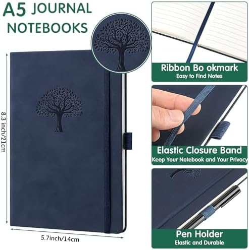 Qeeenar 24 Pack Leather Journals Bulk A5 Hardcover Notebooks, Multicolored