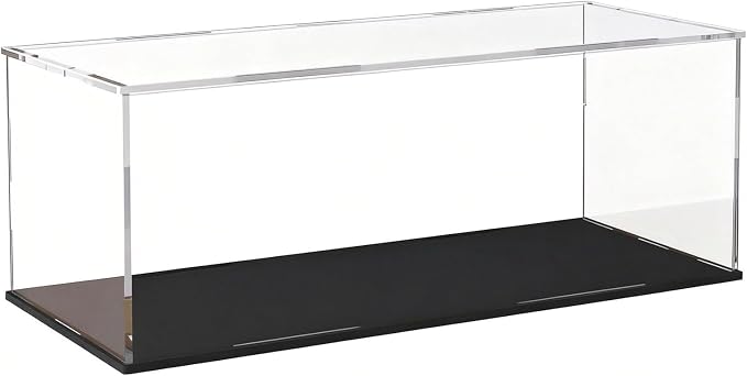 Large Acrylic Display Case, Clear Acrylic Display Box with Matte Base, Dustproof Collectible Storage Cases, DIY Easy Assembly Showcase for Figures, Models, Collectibles, 14 x 5 x 5 inch
