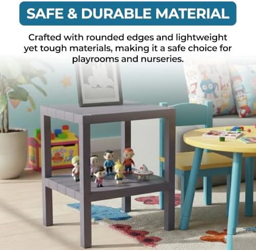 Honey-Can-Do Grey 2-Tier Storage Shelf