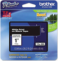Brother Genuine P-Touch TZE-355 Tape, 1" (0.94") Wide Standard Laminated Tape, White on Black, Laminated for Indoor or Outdoor Use, Water-Resistant, 0.94" x 26.2' (24mm x 8M), Single-Pack, TZE355