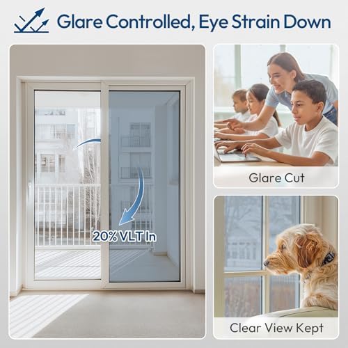 rabbitgoo Window Tint, One Way Privacy Film, Silver, 23.6" x 118.1"