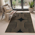 Lahome Modern Black Rug for Bedroom Living Room, 3x5 Outdoor Entryway Rug