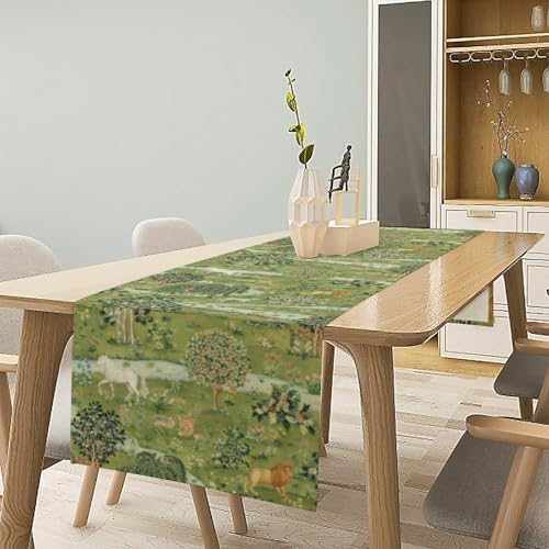 William Morris Floral Table Runner, Vintage Flowers Blue Botanical Printed Table Runner for Home Kitchen Dining Table Decoration,13x36 Inch
