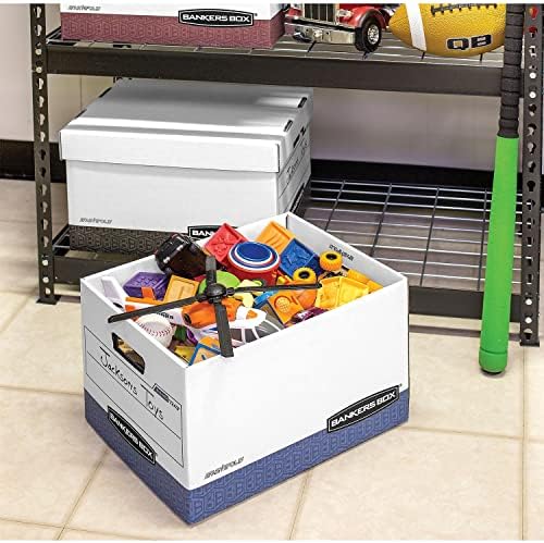 Bankers Box 12-Pack R-Kive Heavy Duty File Storage Boxes with Lids, FastFold Assembly, Letter/Legal, (07243)