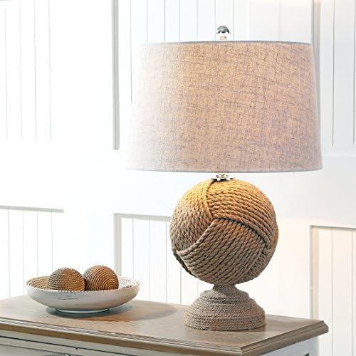 JONATHAN Y Monkey's Fist Knotted Rope LED Table Lamp 24", Brown