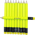 EZPENCILS & GIFTS - Golf Pencils Tipped with Eraser (1/2 a Pencil - Pew Pencils) - Neon Yellow Colored Barrel - FREE-PERSONALIZATION - 2HB Black Lead - Custom Text - Non-Smear Eraser – Package of 80