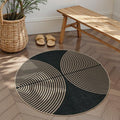 Lahome Modern Rainbow Round Rug 4ft, Circular Indoor Outdoor Kitchen Rug