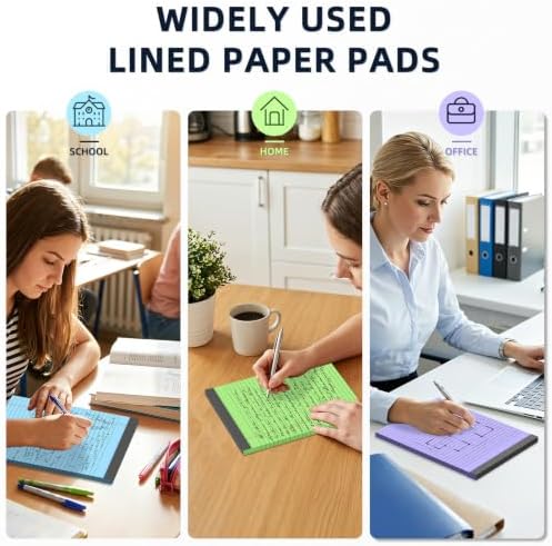 Colored Legal Pads 8.5 x 11, 3 Pack Notepads 8.5 x 11 Wide Ruled Note Pads