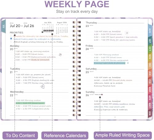 Planner 2026-2027, Weekly and Monthly Academic Planner, July 2026 - June 2027, Hardcover Calendar Agenda Book for School Year Planning, School Supplies for Teacher and Student, Letter Size(8.5'' x 11'')
