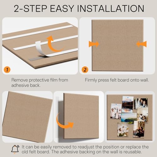 MaxGear Extra Large Bulletin Board 72" x 48", Tan Felt Wall Tiles Pushpins