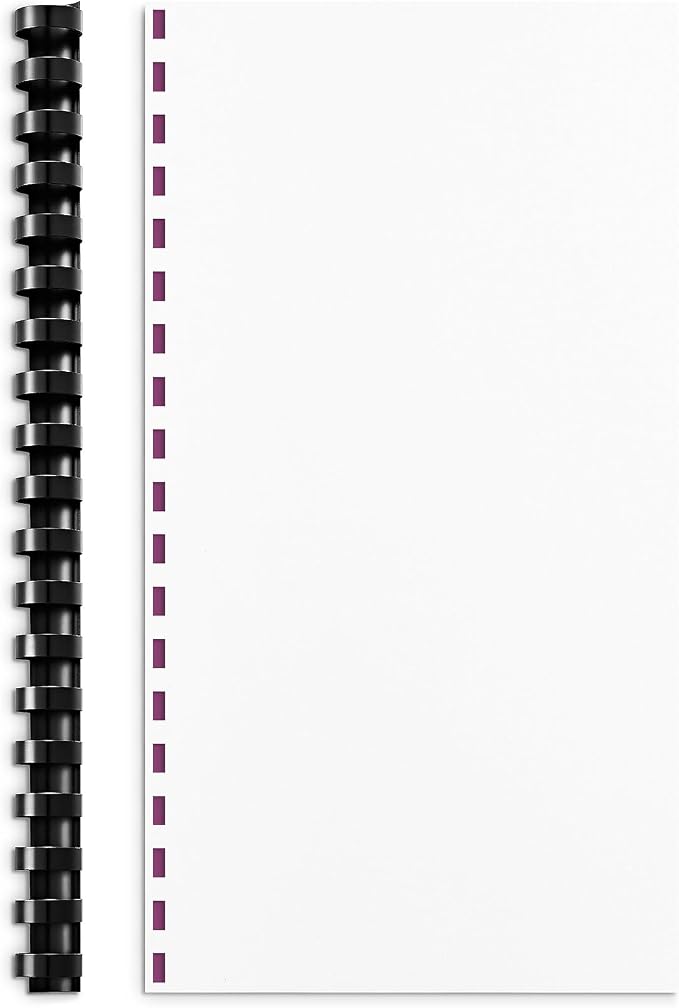 Staples 5/8 Inch Plastic Comb Binding Spines, Black, 25-Pack | 120-sheet capacity combs for binding reports and presentations.