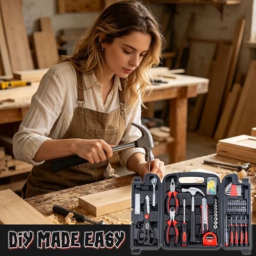 CARTMAN 140-Piece Household Tool Kit, Hand Tools Set