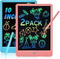 Gifts for Girls Boys Toys, 2 Pack LCD Writing Tablet 10 Inch, Drawing Pad for Kids, Toddler Travel Essentials, No Mess Coloring Books for Toddlers 1-3, Birthday Stocking Stuffers Kids
