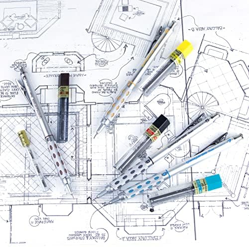 Pentel Arts GraphGear 1000 Mechanical Pencil Premium Gift Set with Refill Leads & Erasers (PG1000BXSET) (Pack of 6)