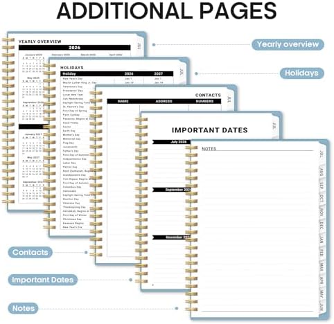 Taja Planner 2026-2027, 8.5" x 11" Calendar Planner, Jul 2026-Jun 2027 | Letter Hardcover Weekly & Monthly Academic Year Planner, Large Planning Agenda With Tabs, School & Office Supplies, Baby Blue