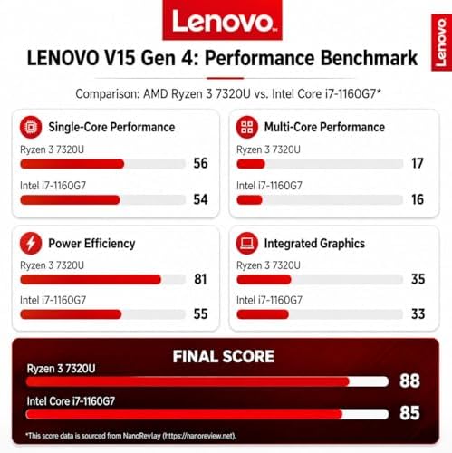 Lenovo 2026 V15 Business Laptop with Microsoft 365 for The Web, AMD 7000 Series Ryzen CPU (Beats Intel i7-1160G7), 15.6" FHD Display, 16GB RAM, 2TB SSD, RJ-45, HDMI, Wi-Fi 6, Windows 11 Pro