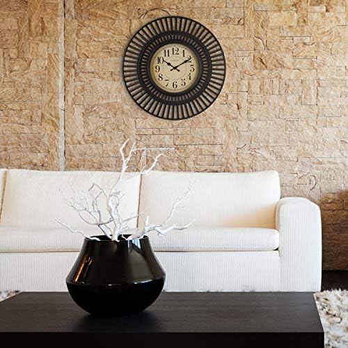 La Crosse Technology 20 Inch Covington Quartz Wall Clock - Black - 404-3051