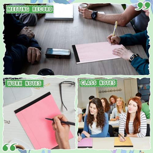 8.5'' x 11'' Colored Legal Pad Writing Wide Ruled, Pastel Colors, 8 Pcs