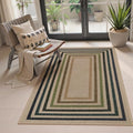 Lahome Mid Century Modern Easy Jute Rug, 3x5 Bordered Entryway Rug Non Slip