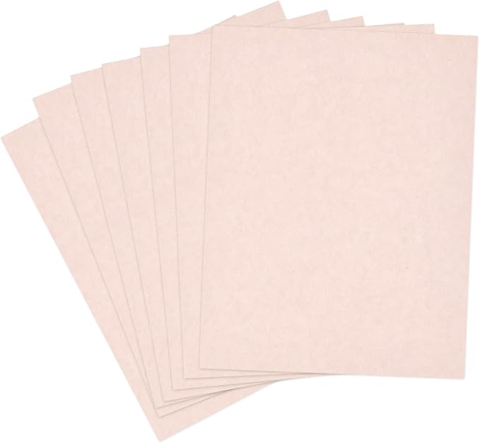 50 Sheets Pink Parchment Cardstock Paper 8.5x11, 65lb Light Pink Cardstock | Goefun 180 GSM 8.5 x 11 Parchment Paper Sheets for Valentines Day, Wedding Invitations, DIY Cards,and Crafts