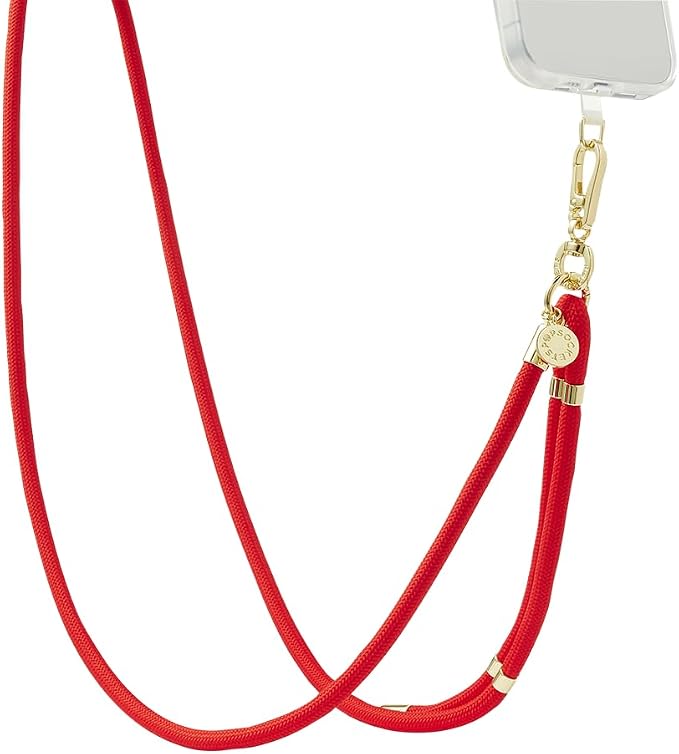 PopSockets Phone Lanyard, Phone Holder, Crossbody Device Strap - Paracord Rosso