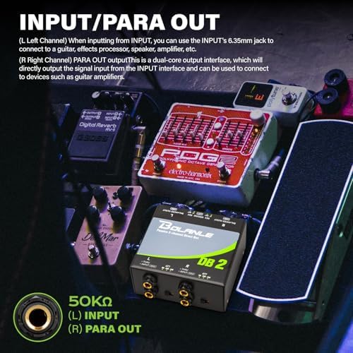 Bolanle DB2 Passive 2-Channel DI Box, Reamp Hum Eliminator XLR Stereo